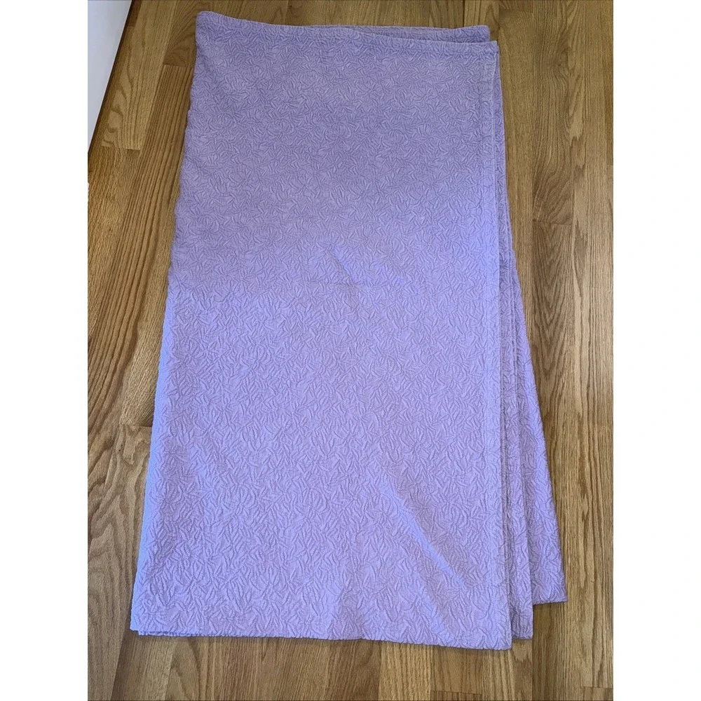 LL Bean MATELASSE Quilt Purple 100% Cotton Coverlet Bed PORTUGAL Queen 102x 116